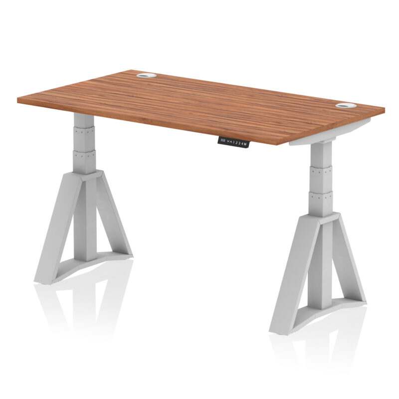 air height adjustable desk with cable ports with piste foot