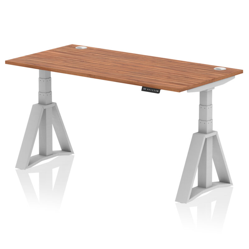 air height adjustable desk with cable ports with piste foot