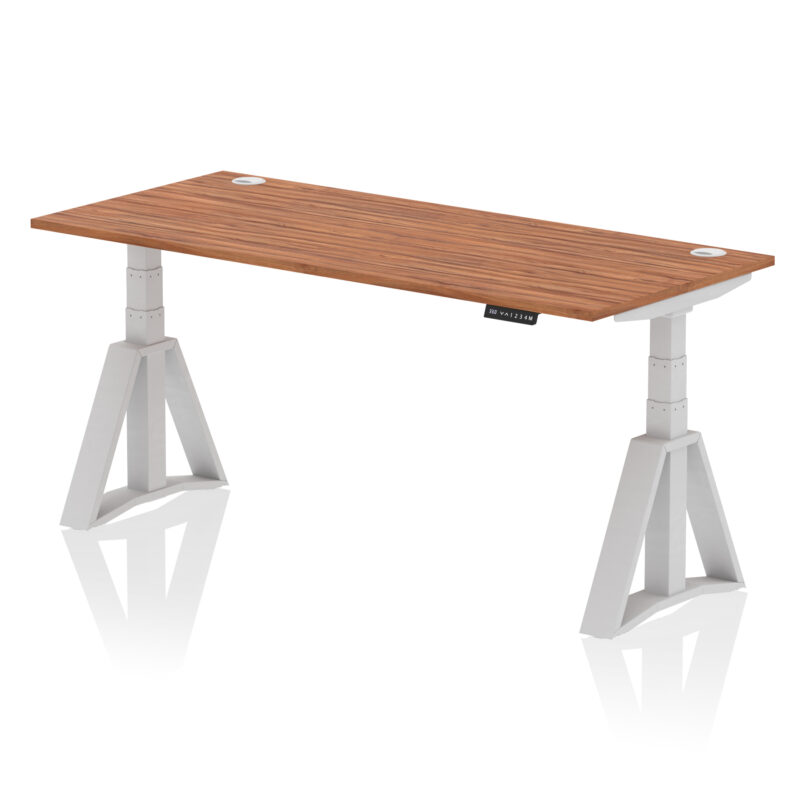 air height adjustable desk with cable ports with piste foot