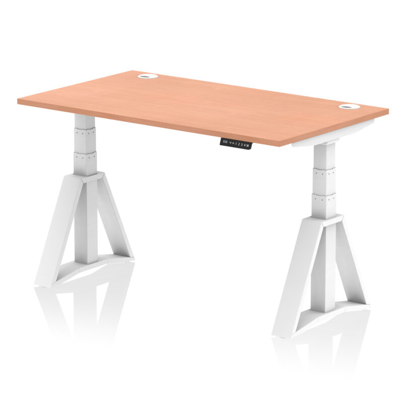 air height adjustable desk with cable ports with piste foot