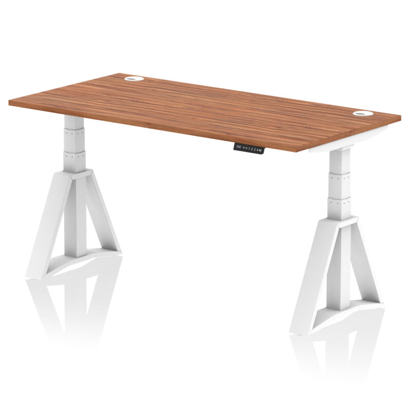 air height adjustable desk with cable ports with piste foot