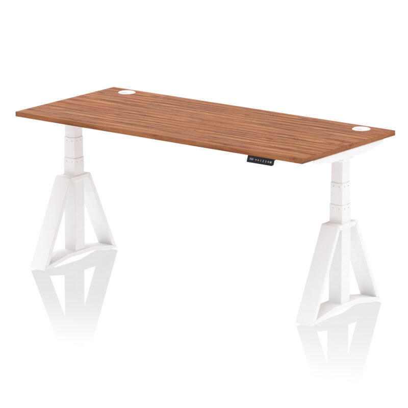 air height adjustable desk with cable ports with piste foot