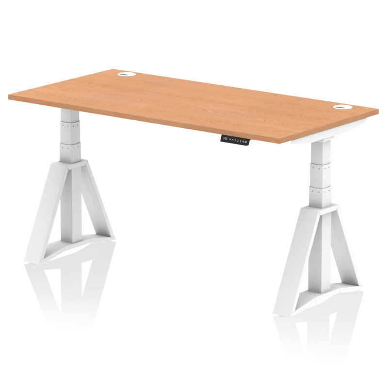 air height adjustable desk with cable ports with piste foot