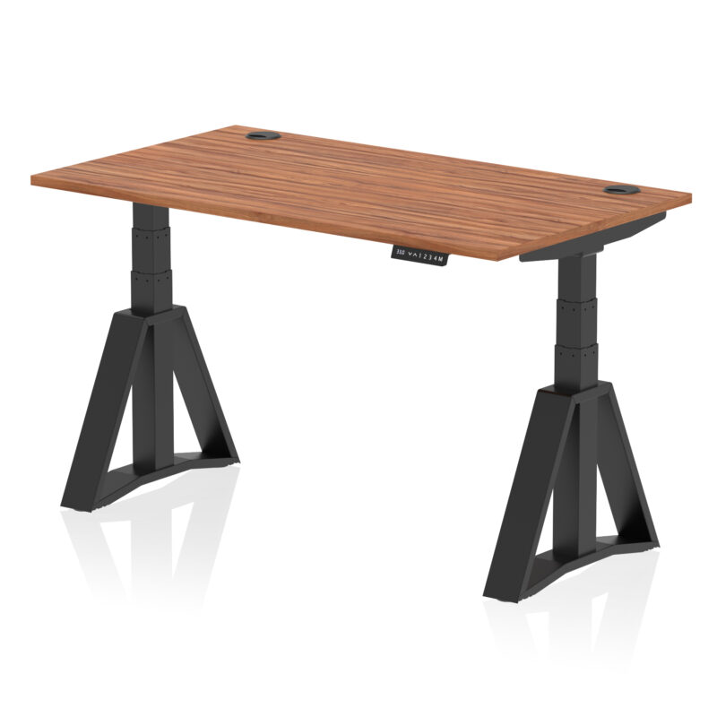 air height adjustable desk with cable ports with piste foot