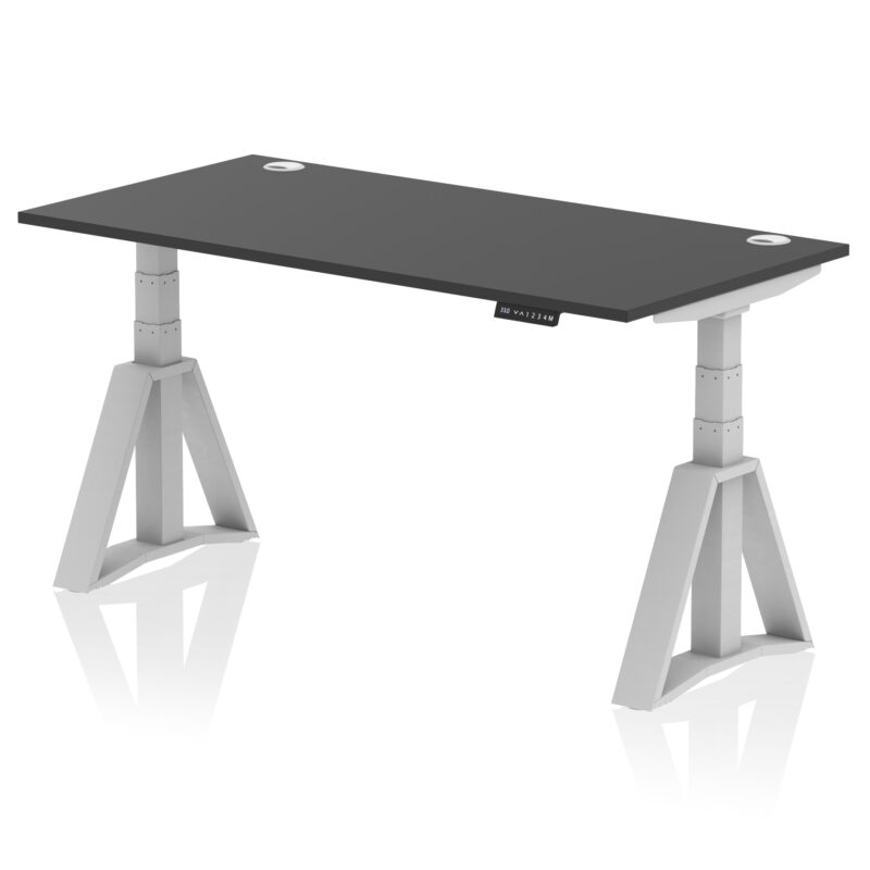 air height adjustable desk with cable ports with piste foot