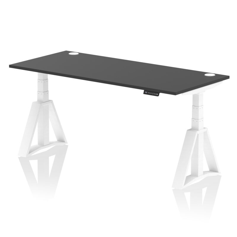 air height adjustable desk with cable ports with piste foot