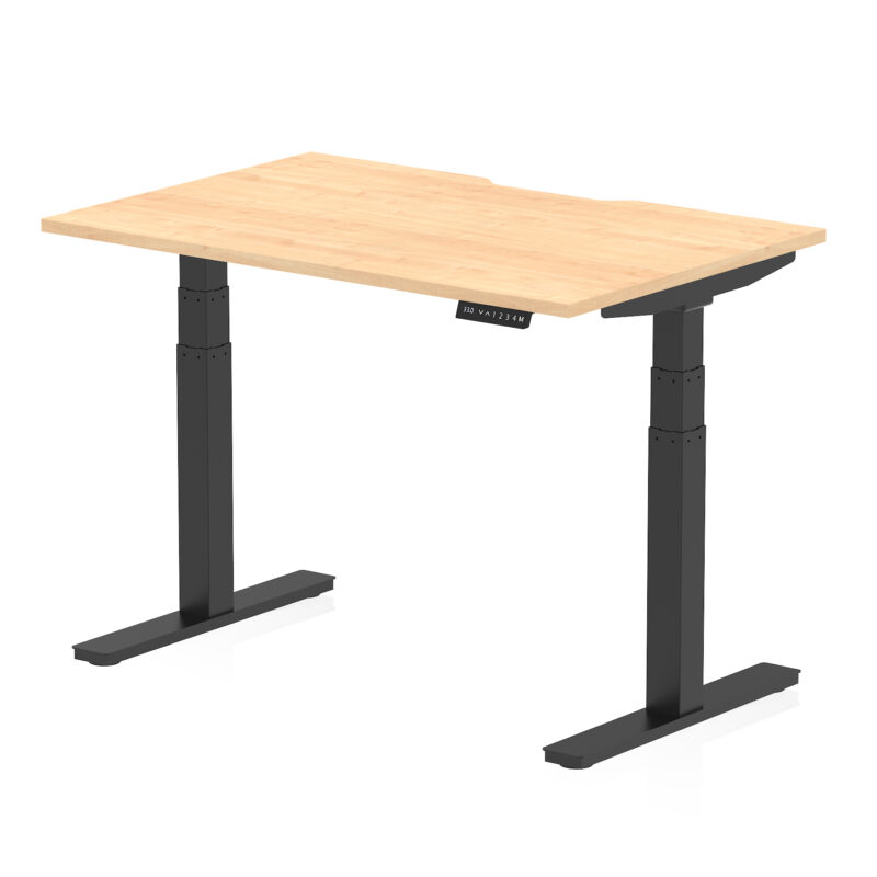 air scalloped edge height adjustable office desk