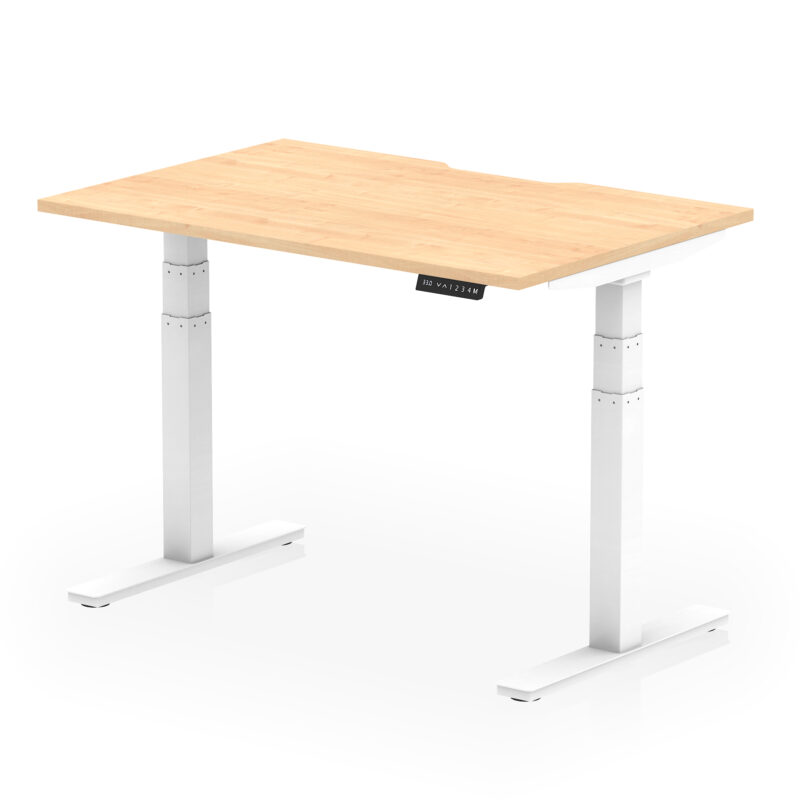 air scalloped edge height adjustable office desk