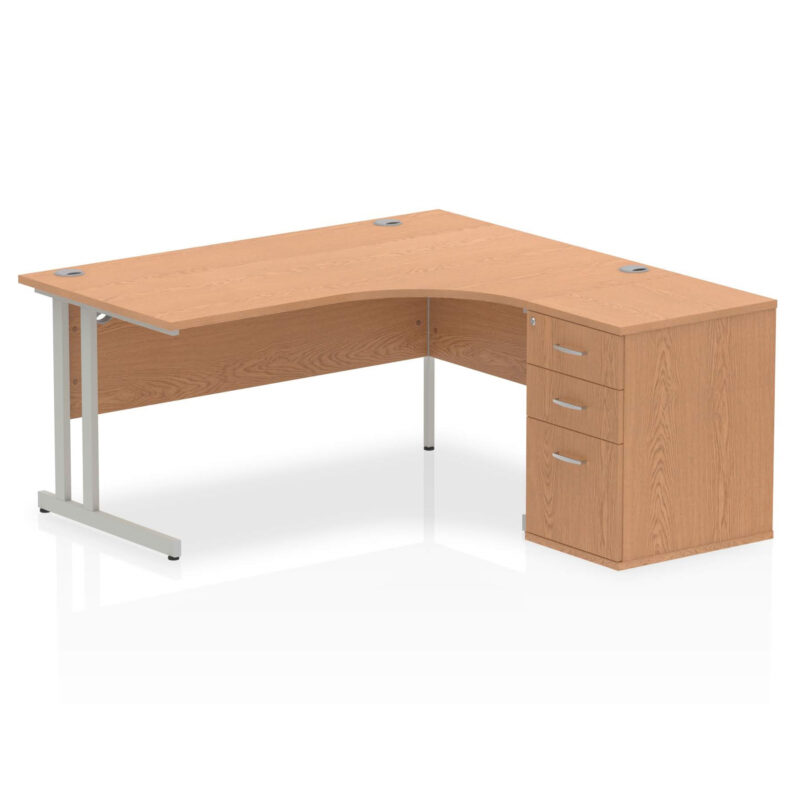 impulse 1600mm cantilever right crescent desk workstation