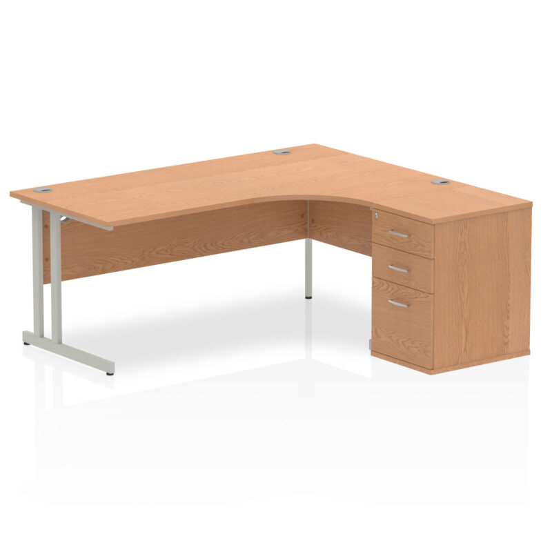 impulse 1800mm cantilever right crescent desk workstation