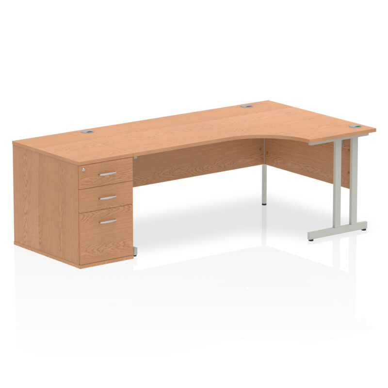 impulse 1800mm cantilever right crescent desk workstation