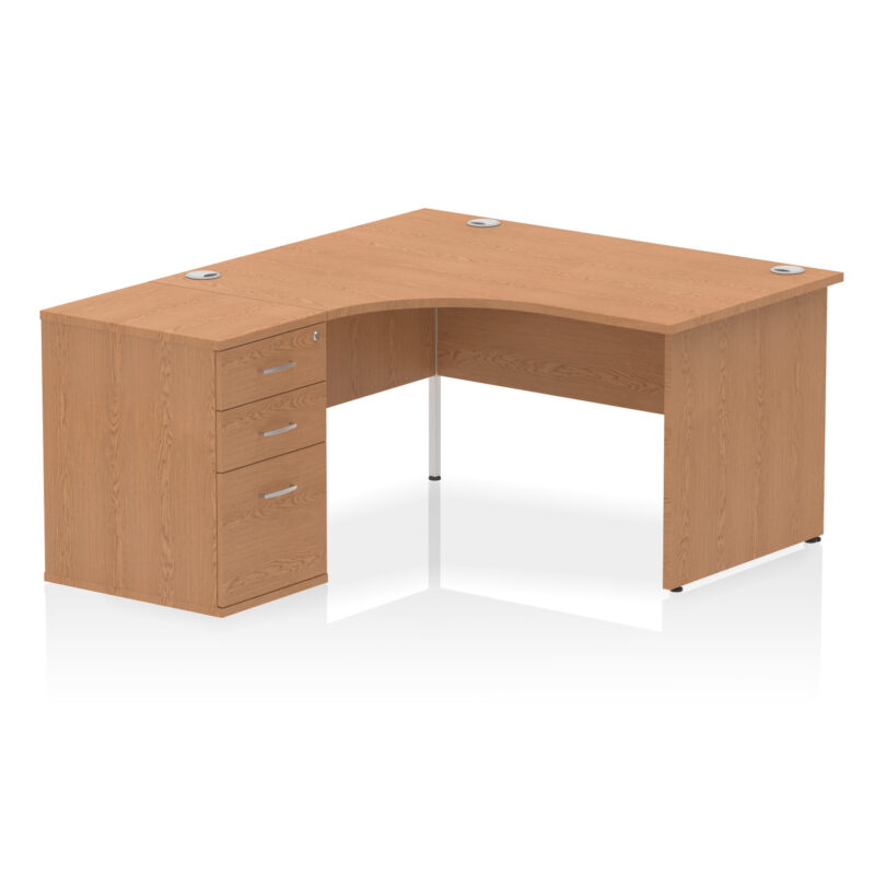 impulse panel end crescent desk workstation