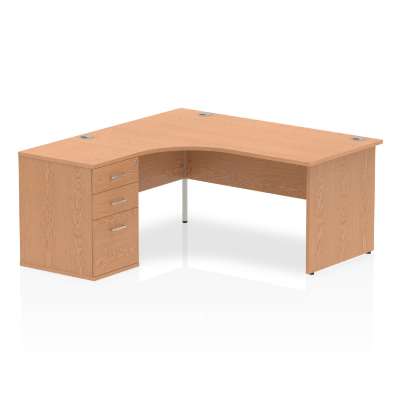 impulse panel end crescent desk workstation