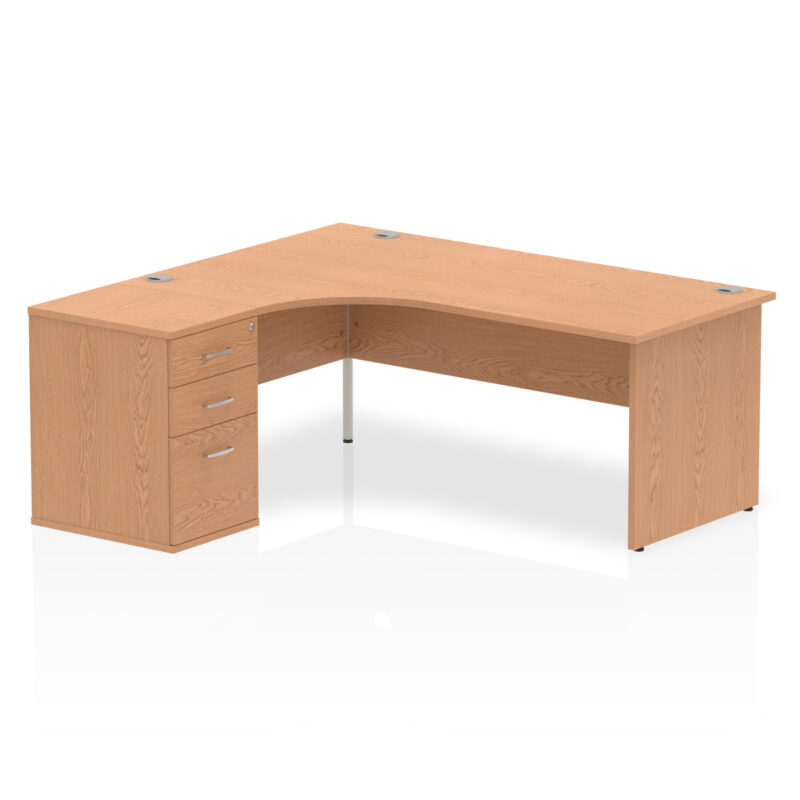 impulse panel end crescent desk workstation