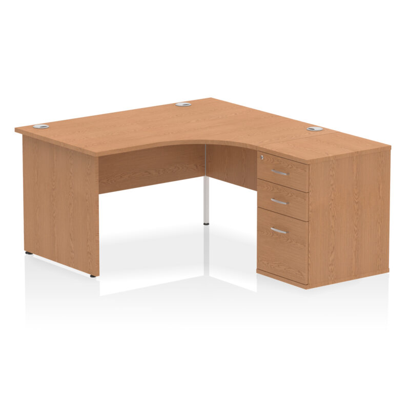 impulse panel end crescent desk workstation