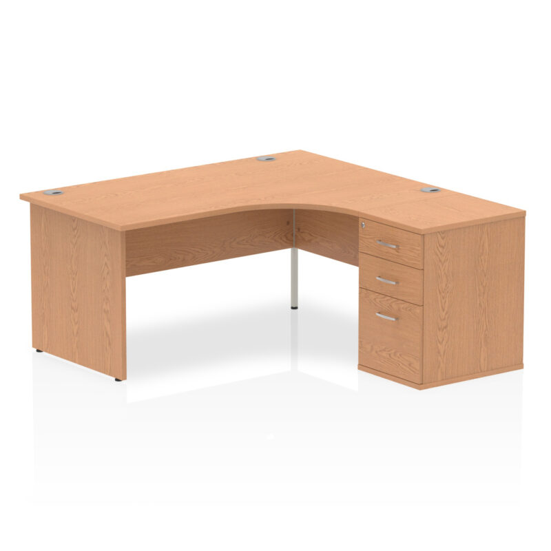 impulse panel end crescent desk workstation