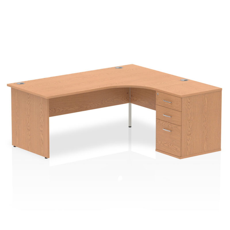 impulse panel end crescent desk workstation