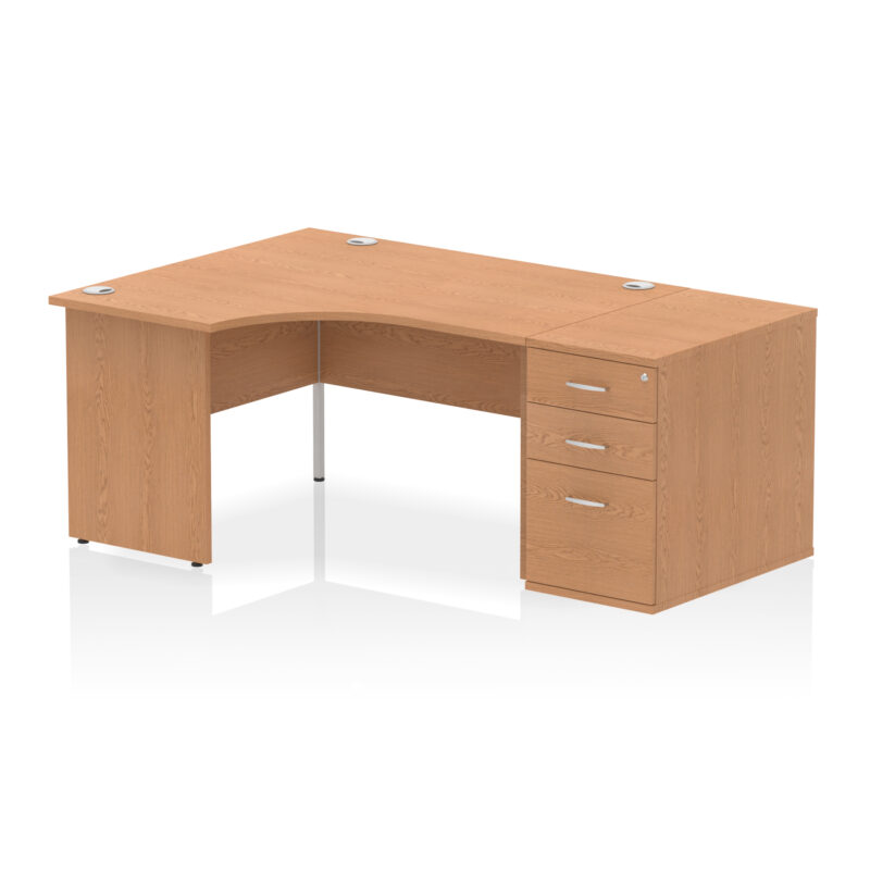impulse panel end crescent desk workstation