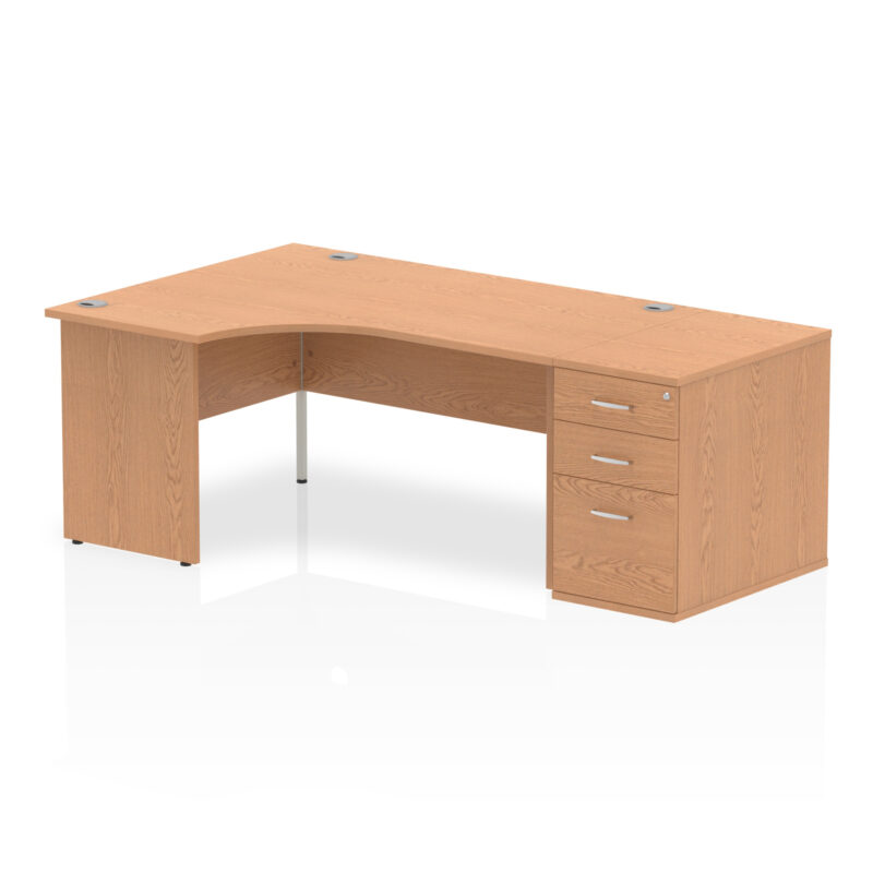 impulse panel end crescent desk workstation