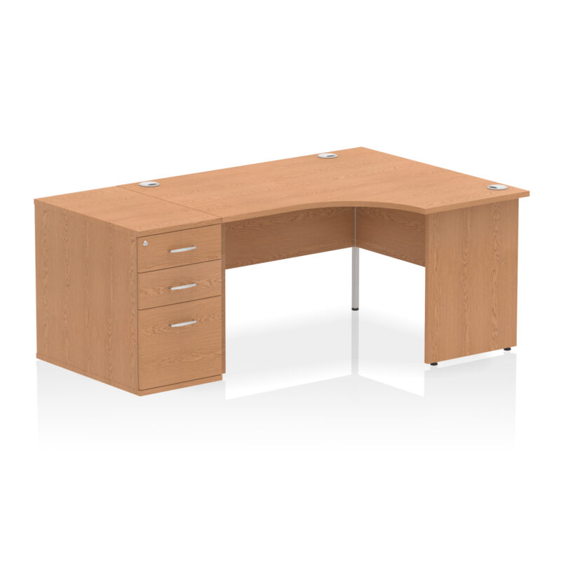 impulse panel end crescent desk workstation