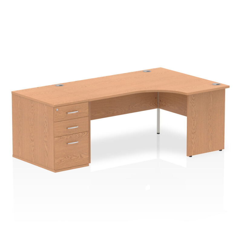 impulse panel end crescent desk workstation