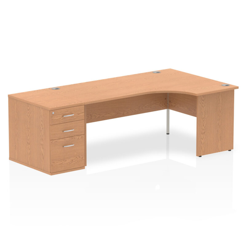 impulse panel end crescent desk workstation