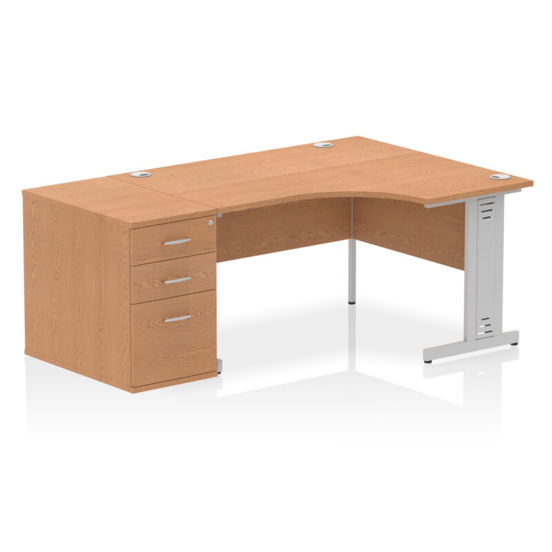 impulse 1400mm cable managed right crescent desk workstation