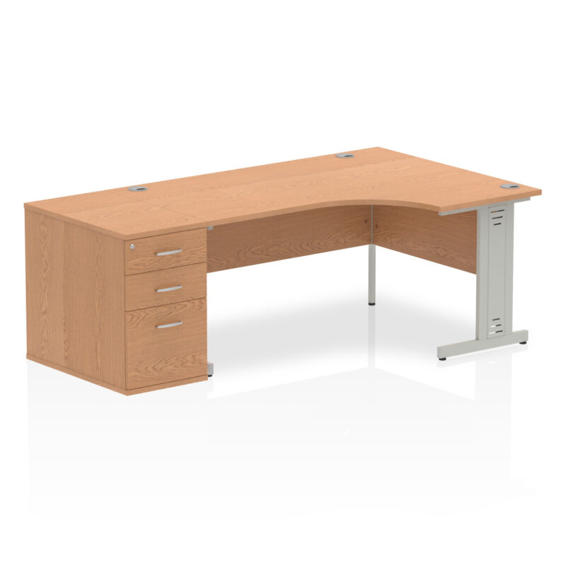 impulse 1600mm cable managed right crescent desk workstation