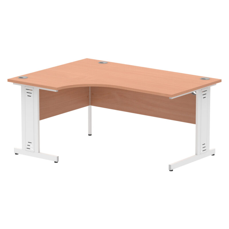 impulse 1600mm left crescent desk cable managed leg