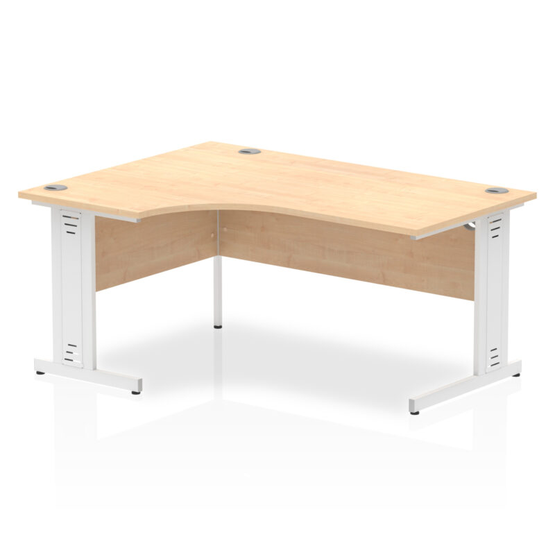 impulse 1600mm left crescent desk cable managed leg