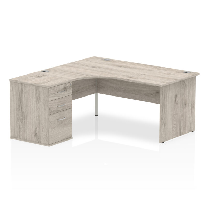 impulse panel end crescent desk workstation