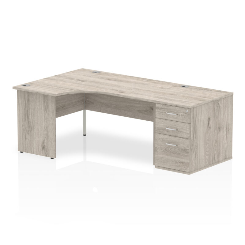 impulse panel end crescent desk workstation
