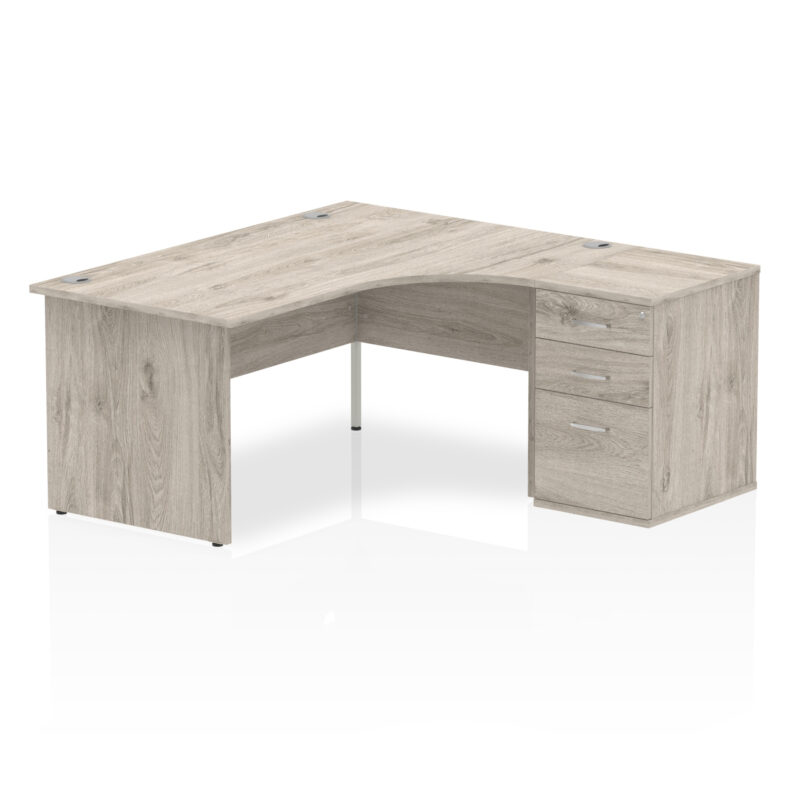 impulse panel end crescent desk workstation