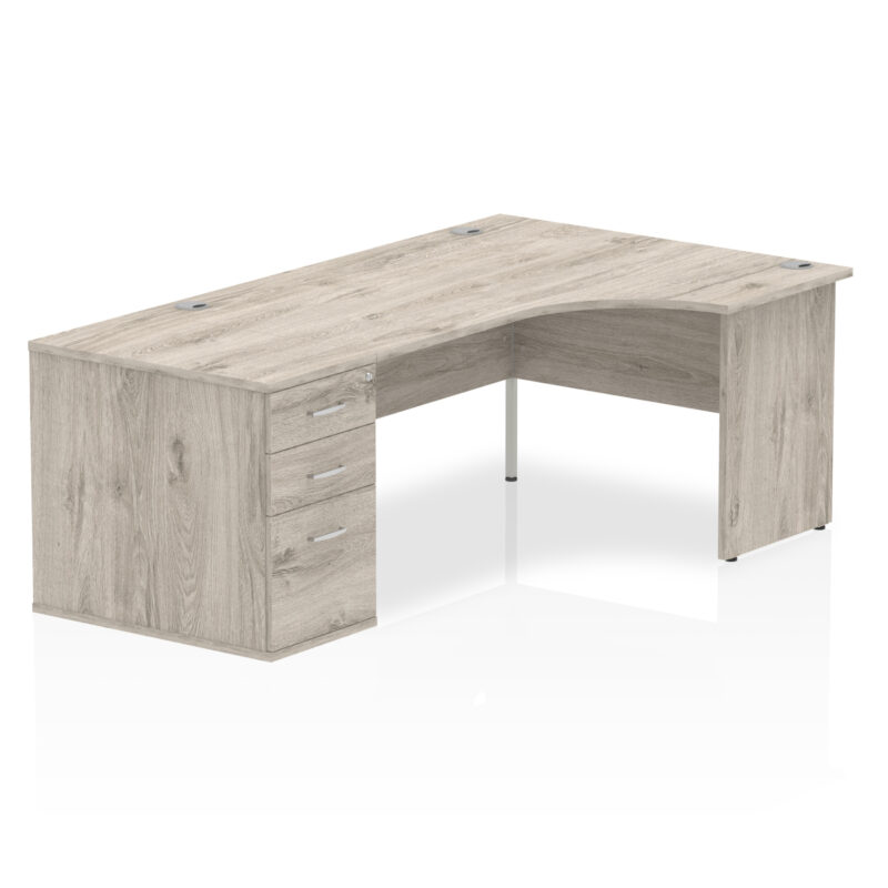 impulse panel end crescent desk workstation
