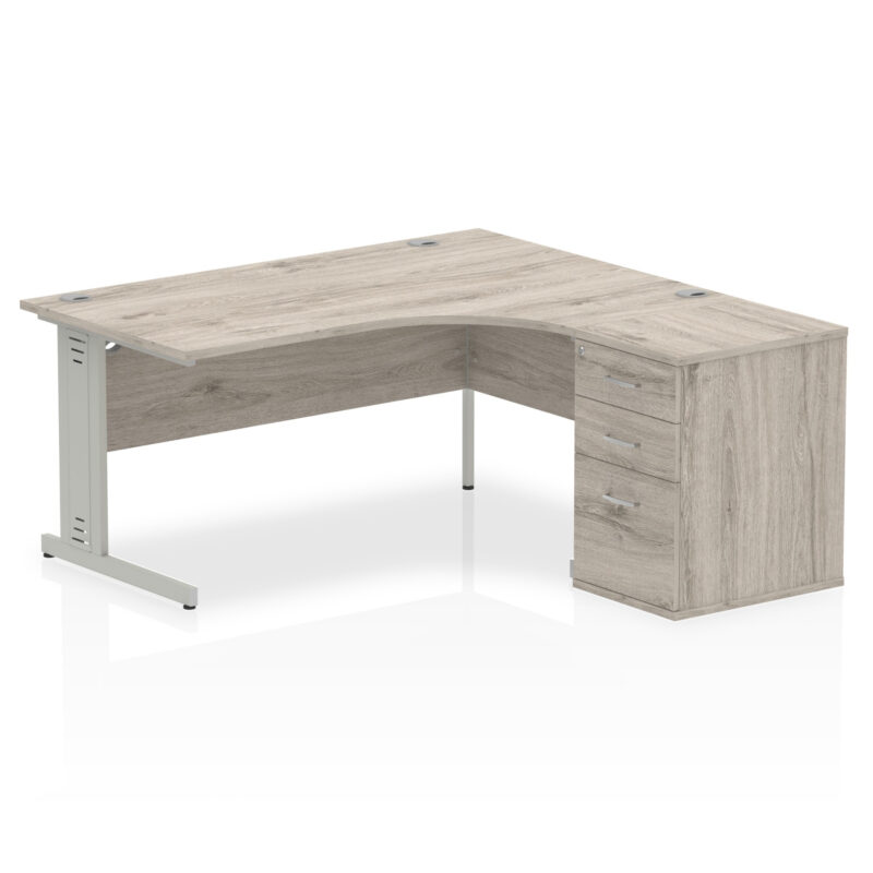 impulse 1600mm cable managed right crescent desk workstation