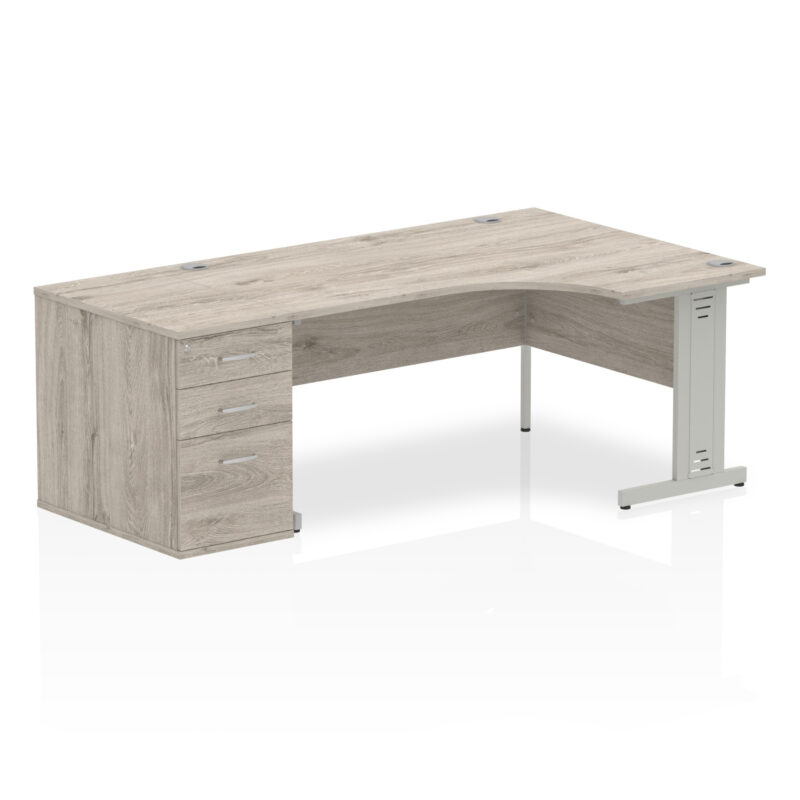 impulse 1600mm cable managed right crescent desk workstation