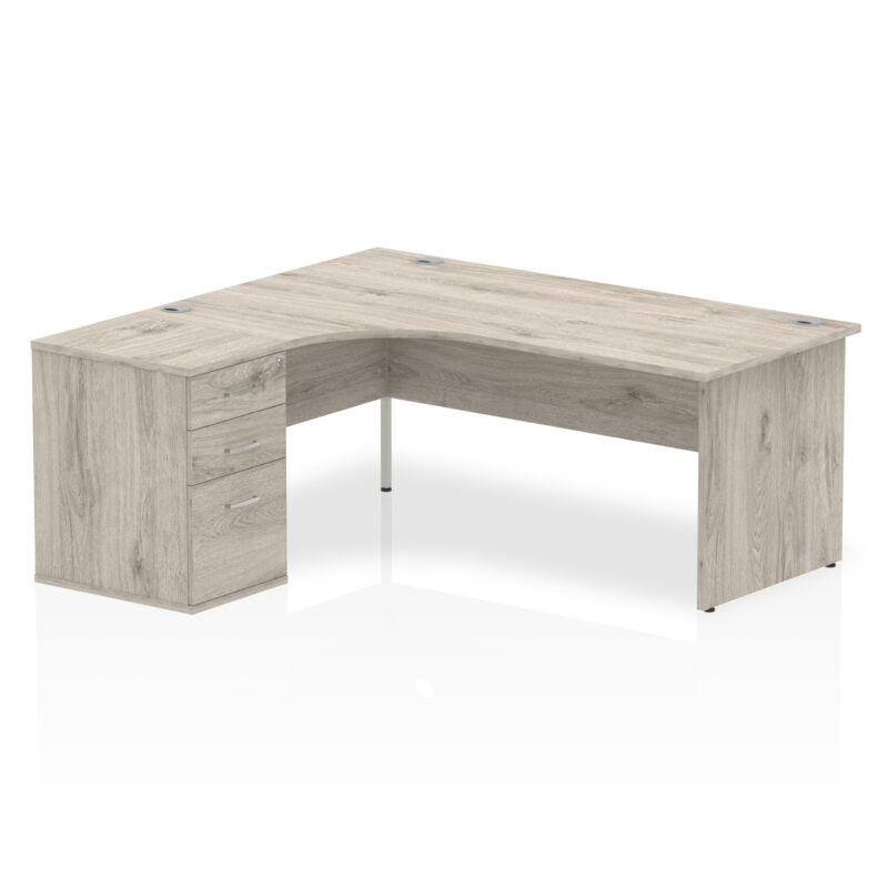 impulse panel end crescent desk workstation