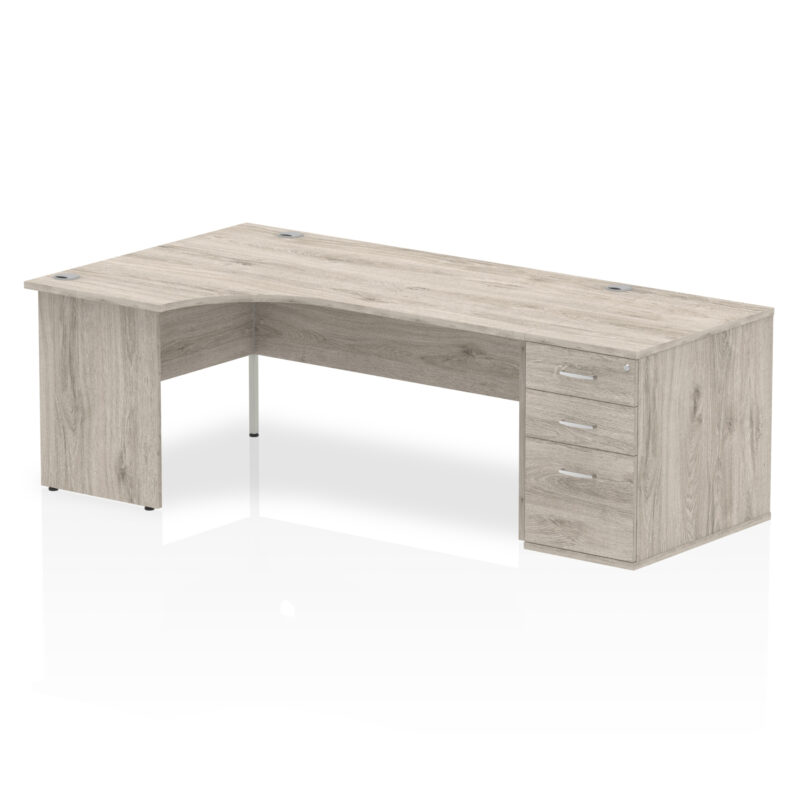 impulse panel end crescent desk workstation