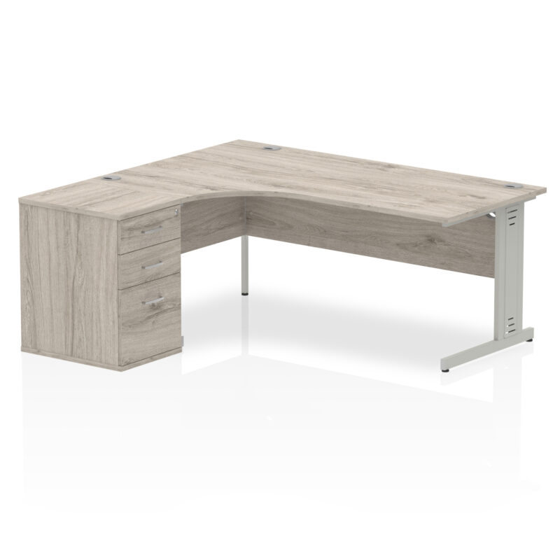 impulse 1800mm cable managed left crescent desk workstation