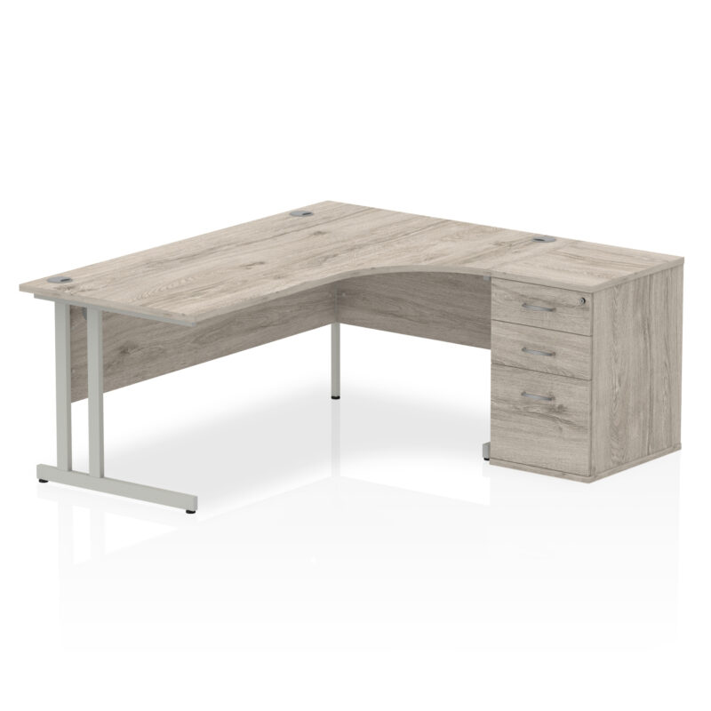 impulse 1800mm cantilever right crescent desk workstation
