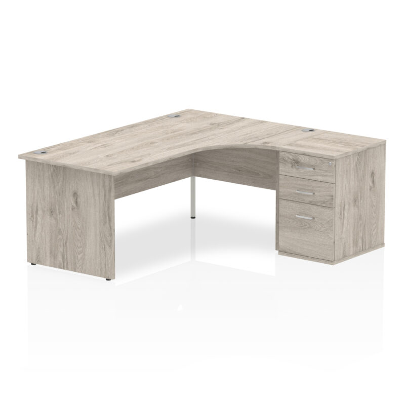 impulse panel end crescent desk workstation