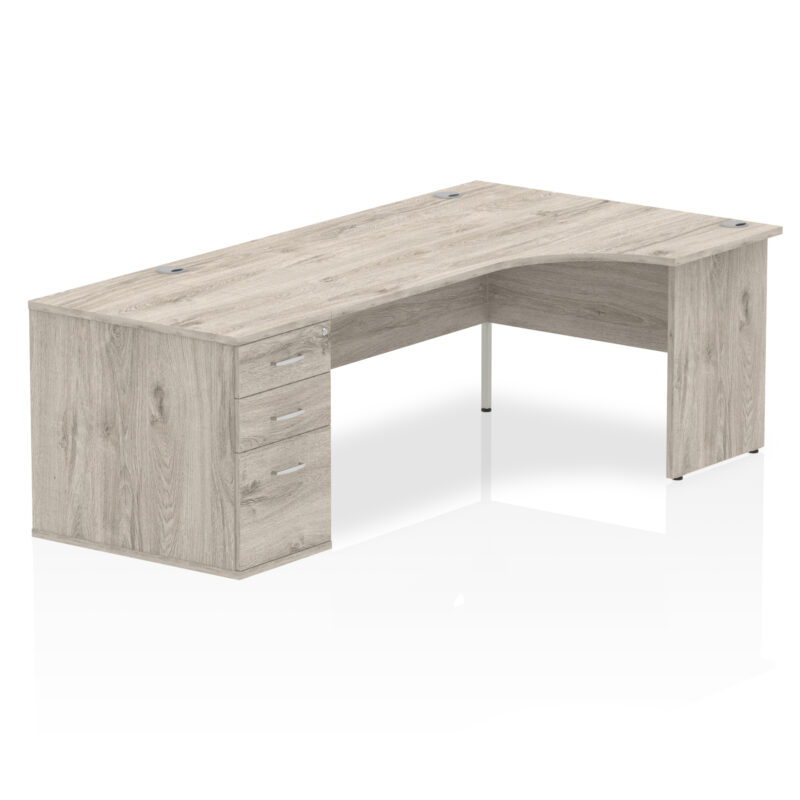 impulse panel end crescent desk workstation