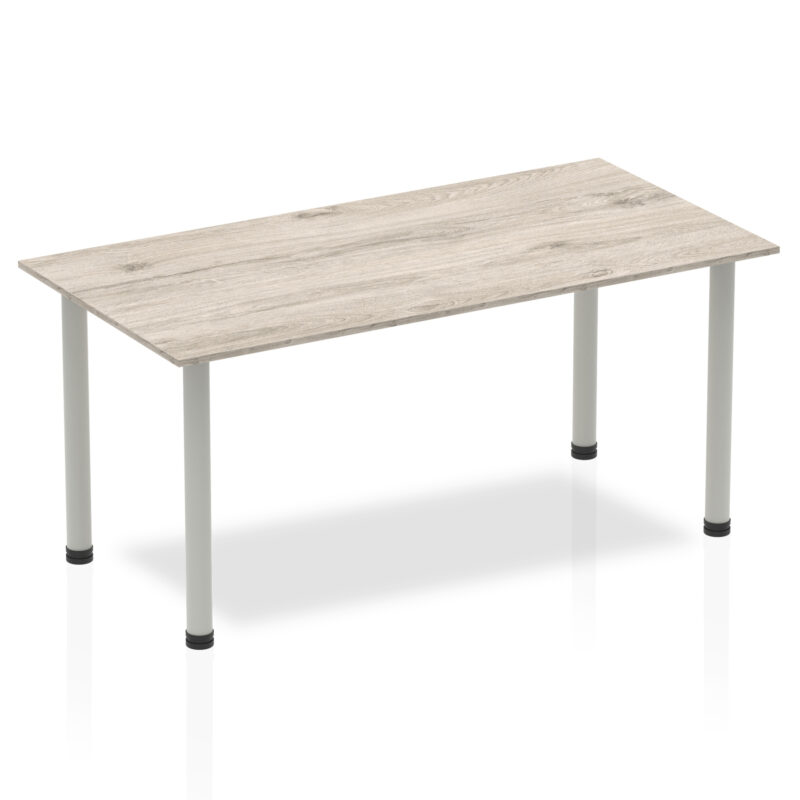 impulse 1600mm straight table with post leg