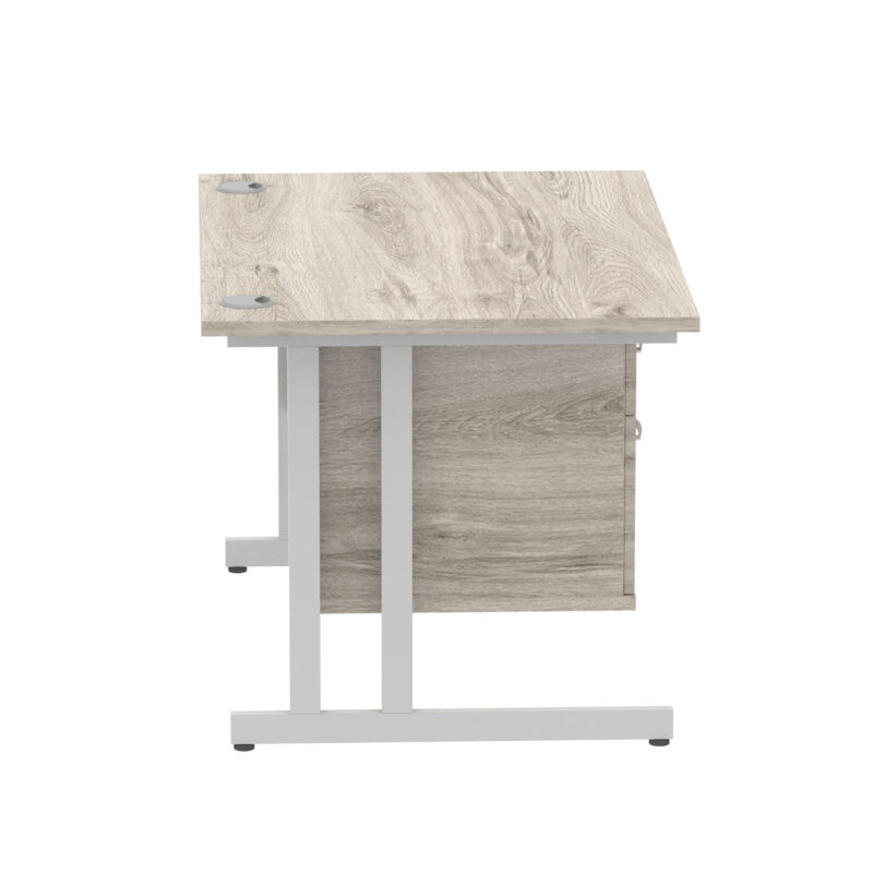 impulse 1200mm cantilever straight desk with single fixed pedestal