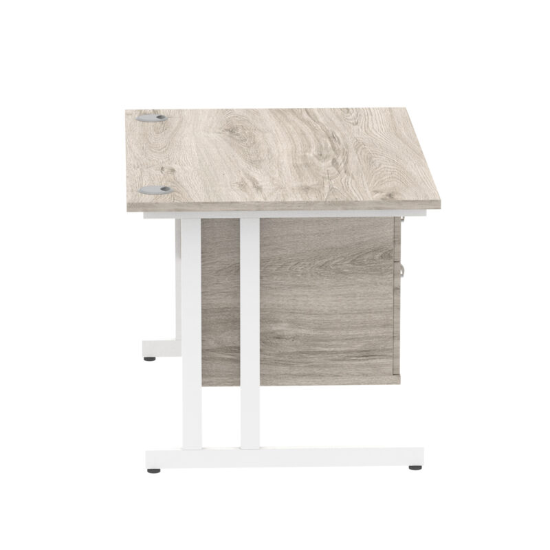 impulse 1200mm cantilever straight desk with single fixed pedestal