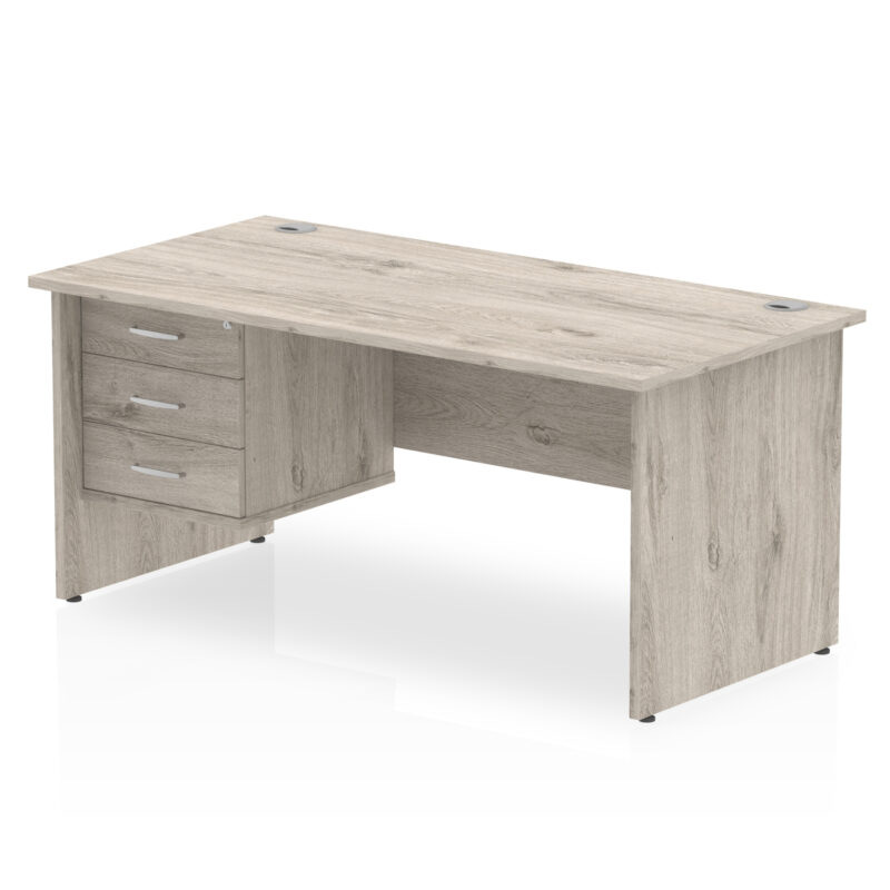 impulse 1800mm panel end straigh desk with single fixed pedestal