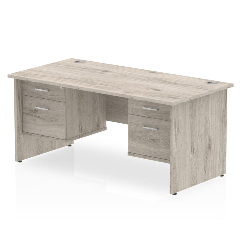 impulse 1800mm panel end straight desk with two fixed pedestal