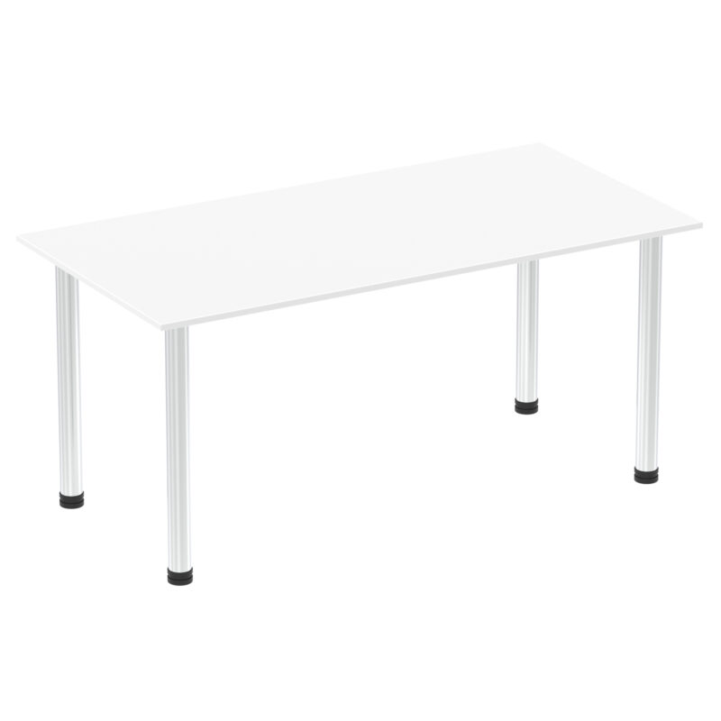 impulse 1600mm straight table with post leg