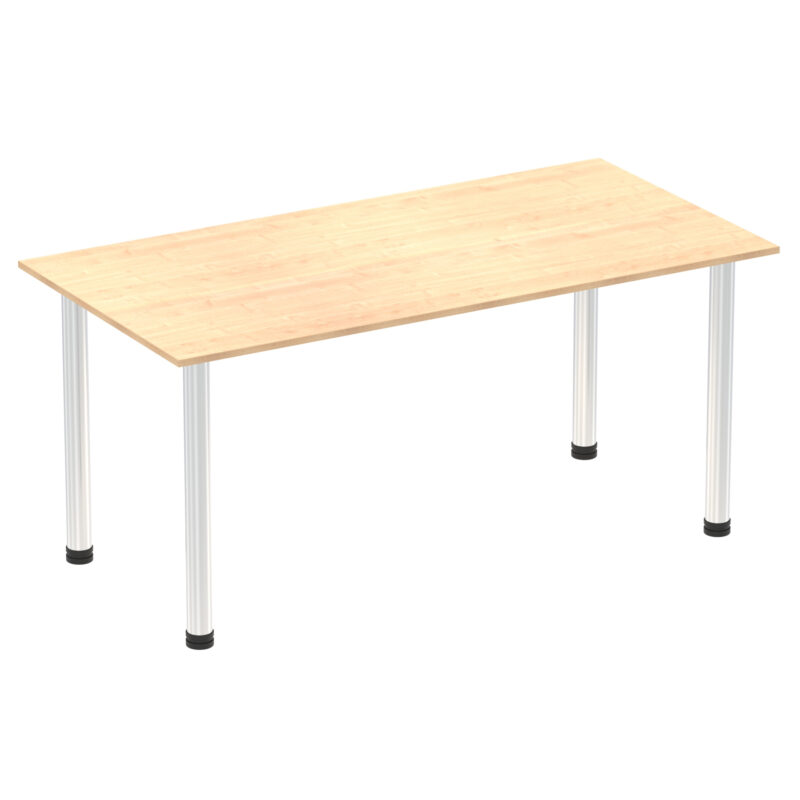impulse 1600mm straight table with post leg