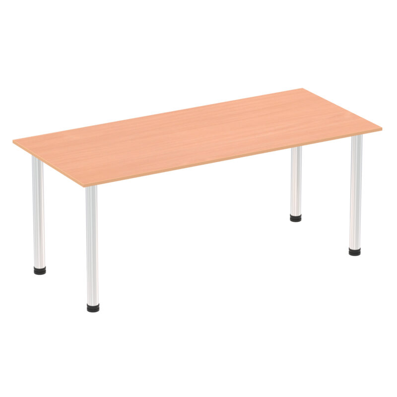 impulse 1800mm straight table with post leg